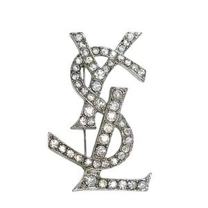 Yves Saint Laurent Silver Crystal Brooch